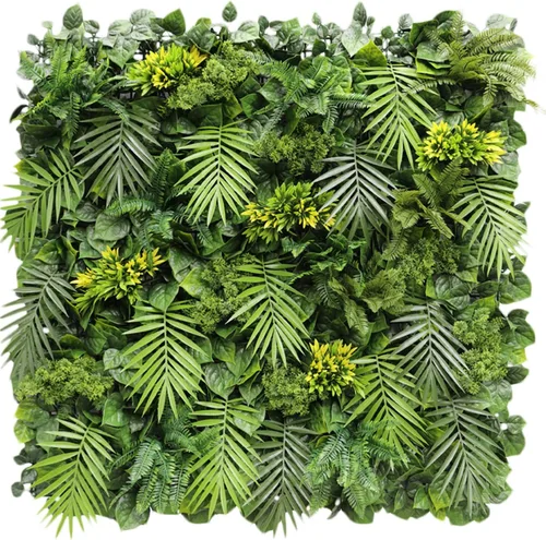 Vista 15 de E&K Panel de valla de plantas artificiales de 20 x 20 pulgadas, hojas sintéticas, césped, panel de privacidad para interiores y exteriores