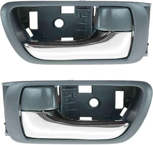 Vista 8 de TRQ Juego de 2 manijas de puerta interior trasera cromada y cachemira para Chevy GMC