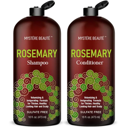 Vista 8 de MYSTÈRE BEAUTÉ - Juego de champú y acondicionador quelante de romero – Cuidado del cabello con agua dura sin sulfato con biotina, queratina y árbol