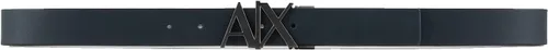 Vista 5 de Armani Exchange Cinturón de bisagra reversible con hebilla dorada para hombre Halcón Negro