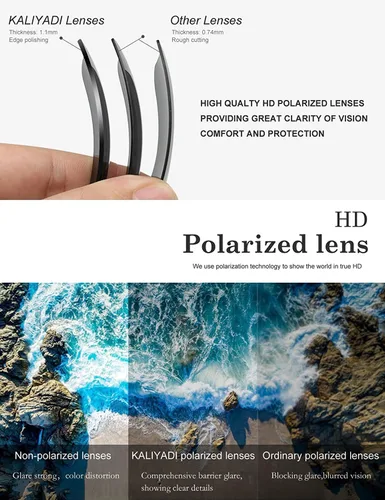 Vista 6 de KALIYADI Lentes de sol polarizados para hombres y mujeres, con acabado mate, lentes de espejo de color, bloqueo UV (paquete de 3)