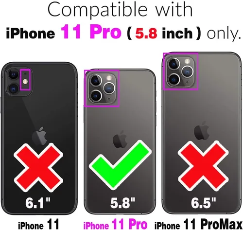 Vista 2 de Asuwish Funda de teléfono para iPhone 11 Pro 5.8 con soporte de anillo híbrido, resistente, a prueba de golpes, a prueba de caídas, cuerpo completo
