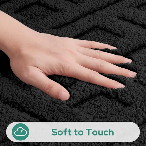 Vista 5 de HOMEIDEAS - Juego de alfombras de baño de 2 piezas, antideslizantes, lavables a máquina, de felpa extra suave y absorbente, para baño, tina y ducha