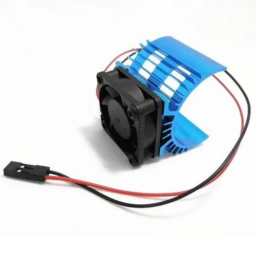 Vista 4 de Disipador de calor de motor eléctrico RC de aleación de aluminio con ventilador de enfriamiento de 5 V para 1/8 1/10 RC Car Truck Buggy Crawler 540