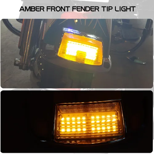 Vista 2 de Luces LED de Señalización Direccional Ahumadas para Puntas de Guardabarros Delantero y Trasero Compatibles con Harley FLHTPI FLHP Touring Road King