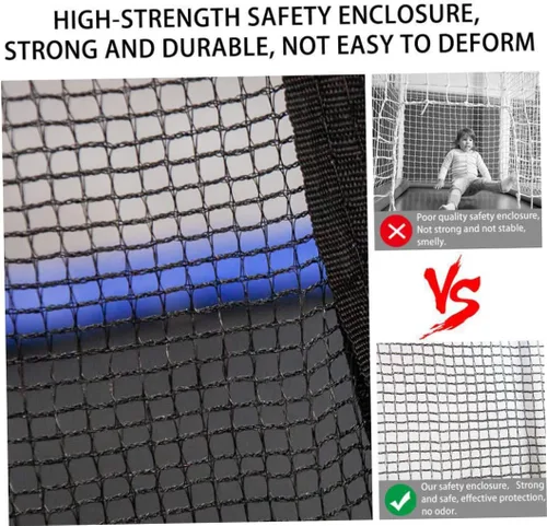 Vista 2 de Accesorios para trampolín, red de seguridad para cama elástica, repuesto de rebote, redes de seguridad con marcos redondos para 6 postes rectos, 5
