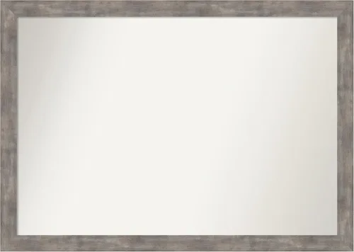 Vista 256 de Amanti Art Silver Bathroom Mirror for Over Sink, 26x45 Custom Made Marred Pewter Rectangle Vanity Mirror, Oversize Casual Wood Frame, Hangs Estaño