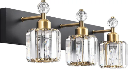 Vista 40 de PRESDE Aplique de pared de cristal único, lámpara de tocador cromada moderna, lámpara de pared de 1 luz para baño, dormitorio, pasillo