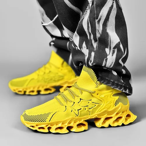 Vista 7 de Zapatillas de deporte para hombre Blade Tenis para hombre Trail Running Zapatos deportivos de moda para hombre, negro, amarillo, rojo