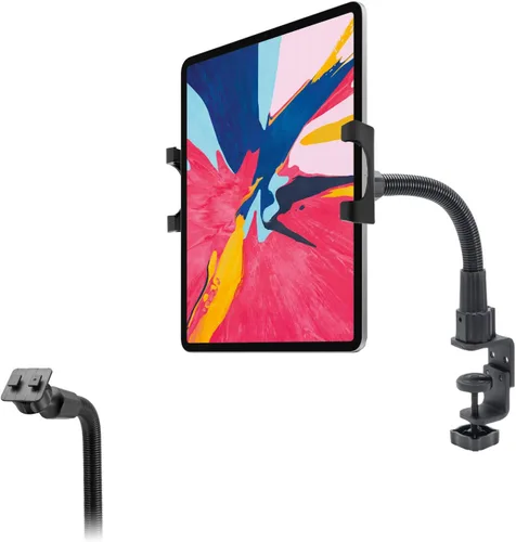 Vista 2 de Soporte de abrazadera TAI-G de metal resistente compatible con tabletas Galaxy Tab Pad Air Mini Pro Tablet para UBER EATS DOORDASH GRUBHUB mesa