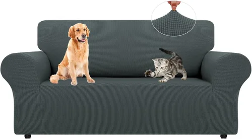 Vista 33 de LURKA Fundas elásticas para silla y sofá de 1 pieza, Fundas para sofá con protector elástico en la parte inferior para niños y perros