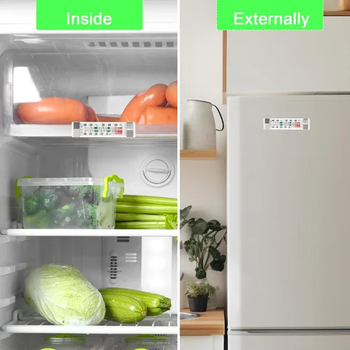 Vista 6 de Paquete de 9 termómetros para refrigerador, congelador, impermeable, analógico, esfera grande, preciso, fácil de leer, amplio rango de -40°F a 80°F