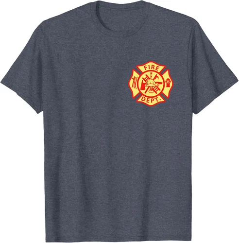 Vista 103 de Camiseta con logotipo de bomberos con símbolo de bombero, Negro