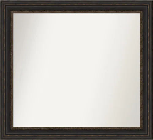 Vista 910 de Amanti Art Espejo de pared personalizado no biselado (25 x 25 pulgadas), marco de bronce acentuado, varios tamaños personalizados, espejo de baño