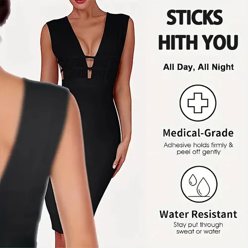 Vista 4 de Sticky Bra Adhesive Bra Backless Reusable,Silicone Bra,Sticky Push-Up Bra & Water Proof Nipple Covers