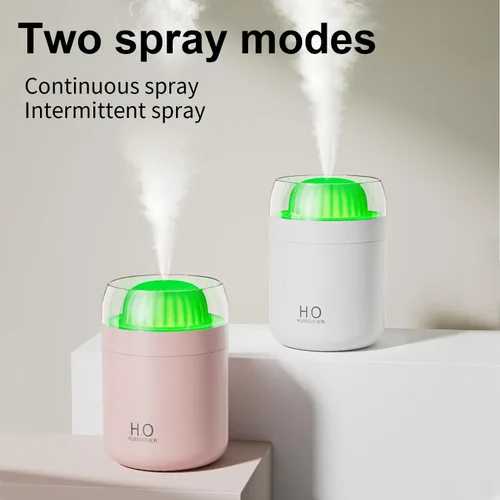 Vista 5 de Humidificador pequeño para plantas, humidificador de escritorio de niebla fría de 16.9 fl oz con luz nocturna, mini humidificadores de cactus