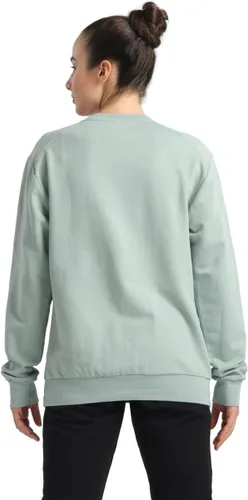 Vista 3 de ARENA Sudadera unisex de algodón sólido para adultos, manga larga, cuello redondo, ajuste regular