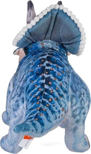 Vista 4 de Wild Republic Colección Artista, Triceratops de dinosaurio, regalo para niños, 15 pulgadas, juguete de peluche, botellas de agua recicladas
