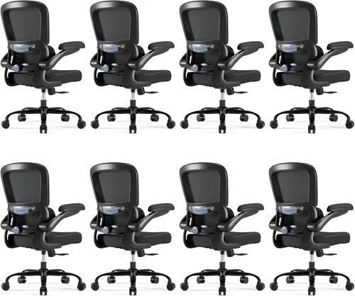Vista 19 de TRALT Silla ergonómica de oficina, silla de escritorio con soporte lumbar ajustable, silla de computadora cómoda de malla con reposabrazos