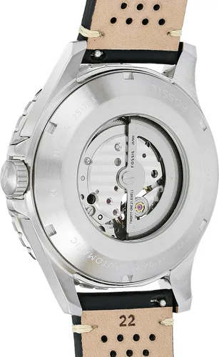 Vista 2 de Fossil ME3148 Crewmaster Sport Reloj automático de cuero negro para hombre