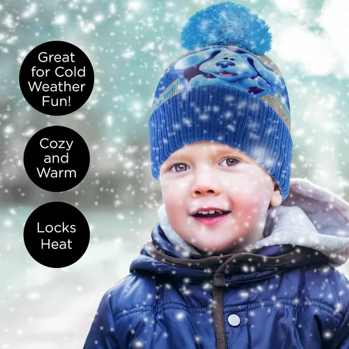 Vista 2 de Nickelodeon boys Winter Hat and Mitten Set, Blue's Clues Toddler Beanie for Kids Ages 2-4
