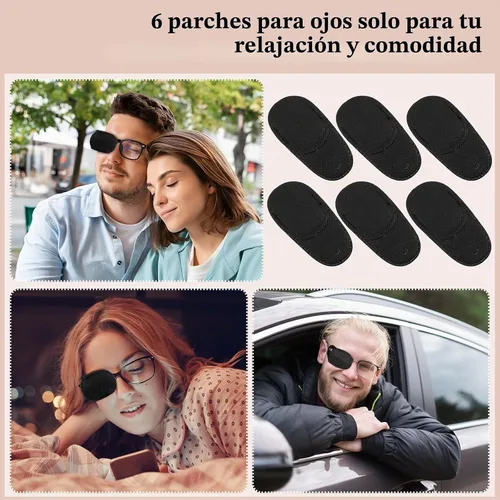 Vista 6 de 6 parches para los ojos, cómodos parches para el ojo izquierdo o derecho, para uso médico profesional, cobertura de un solo ojo, reutilizables