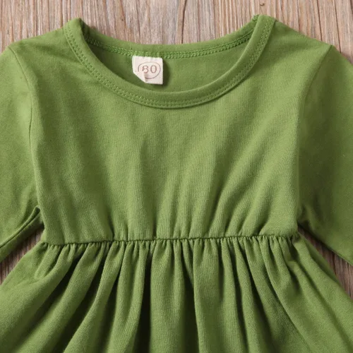 Vista 4 de Conjunto de ropa de invierno para niñas pequeñas, con volantes, con parte superior de túnica a rayas, 2