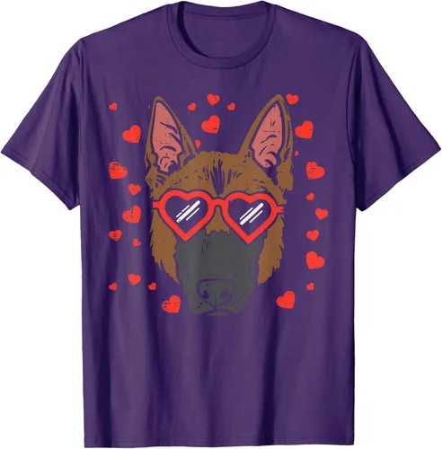 Vista 103 de Camiseta de regalo para perro con cara de pastor alemán, Negro, S
