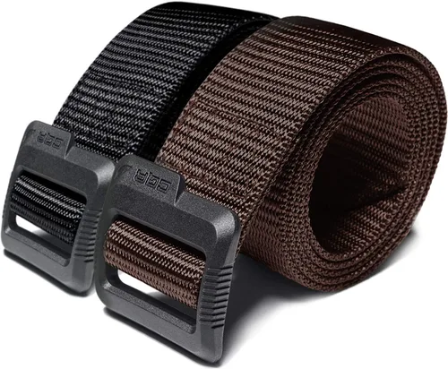 Vista 10 de CQR - cinturón táctico, cinturón resistente estilo militar, correa de malla EDC con hebilla de liberación rápida Paquete de 2 Dura Nylon Negro