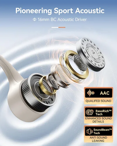 Vista 5 de DEMICEA Auriculares deportivos de oreja abierta, auriculares inalámbricos de conducción ósea, MP3 integrado de 32 GB, con micrófono, IP68