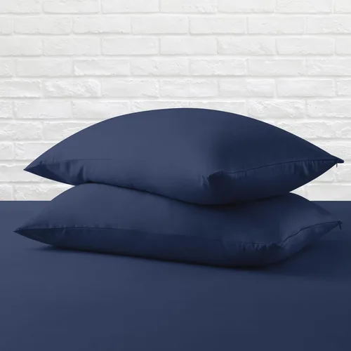 Vista 10 de Juego de 2 protectores de almohada estándar, 100% algodón egipcio con cremallera, 400 hilos, tejido satinado, algodón, color beige, fundas