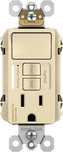 Vista 10 de Pass & Seymour 1597swttrbkccd4 GFCI Receptacle/single-pole Switch, 15 A, Negro, 4