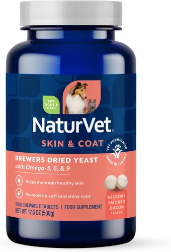 Vista 11 de NaturVet Fórmula de levadura seca de cerveza con sabor a ajo - Plus Omegas Rico en ácidos grasos omega-3, 6 y 9 Fortificado con B1, B2, niacina