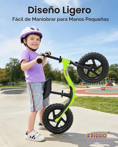 Vista 7 de KRIDDO Bicicleta de Equilibrio para Niños Pequeños de 2 Años, Edad de 24 Meses a 5 Años, Bicicleta de Empuje Interactiva de Aprendizaje Temprano