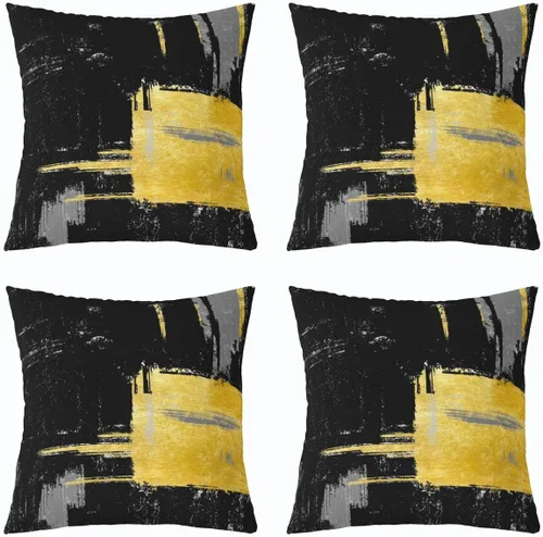Vista 95 de Juego de 2 fundas de almohada abstractas de 16 x 16 pulgadas para niños, niñas, adolescentes, decoración de dormitorio, moderna a rayas, decoración