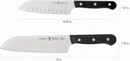 Vista 2 de HENCKELS Solution Razor-Sharp - Juego de cuchillos Santoku de 5 pulgadas, cuchillo Santoku de 7 pulgadas, diseño alemán informado por más de 100