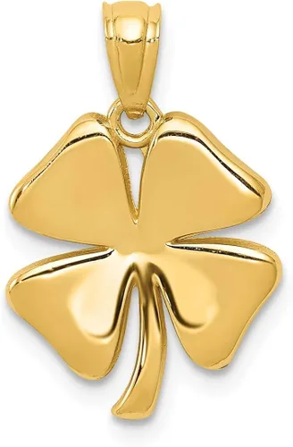 Vista 7 de Collar con colgante de trébol de 4 hojas de oro amarillo de 14 quilates, dije de buena suerte, cuerno italiano, claddagh, joyería fina para mujer