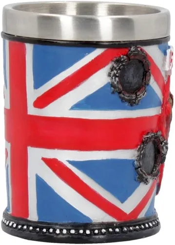 Vista 5 de Nemesis Now B4126M8 Iron Maiden Shot Glass 2.8 in Azul, Resina con Inserto de Acero Inoxidable