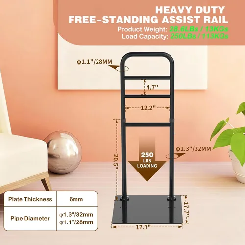 Vista 2 de Soporte de sofá ajustable para ancianos, riel de asistencia para sofá y silla, riel de asistencia de soporte de metal resistente. Adecuado