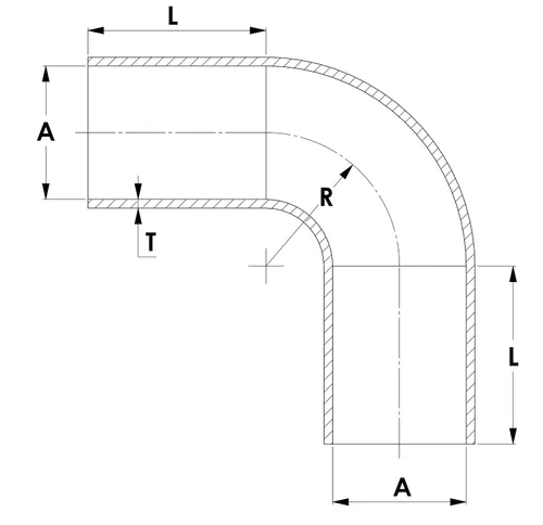 Vista 2 de HPS Performance 3/4" ID, pierna de 10", manguera de acoplador de codo de silicona de 90 grados, alta temperatura reforzada de 4 capas, negro