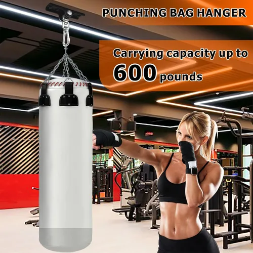 Vista 4 de Colgador de saco de boxeo pesado, gancho de viga de madera para colgar bolsas pesadas, soportes giratorios de 360° para entrenamiento de boxeo, Muay
