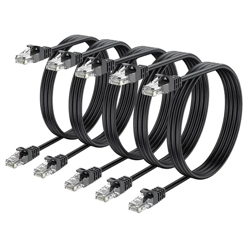 Vista 14 de Cable Ethernet corto de 0.5 pies, paquete de 2 cables de conexión Cat6 de 6 pulgadas (cable Cat 6, cable RJ45 de Internet, cable de red) 10 Gbps
