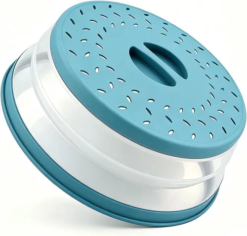 Vista 32 de Cubierta plegable para salpicaduras de microondas, cubierta para platos de microondas con ventilación de vapor, silicona y plástico sin BPA