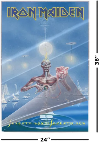 Vista 2 de Iron Maiden - Póster musical (7º hijo de un séptimo hijo, portada del álbum) (tamaño: 24 x 36 pulgadas) (póster laminado)