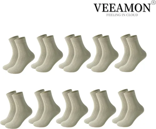 Vista 2 de 10 pares de calcetines de algodón para hombre, atléticos, casuales, suaves, transpirables, con control de humedad