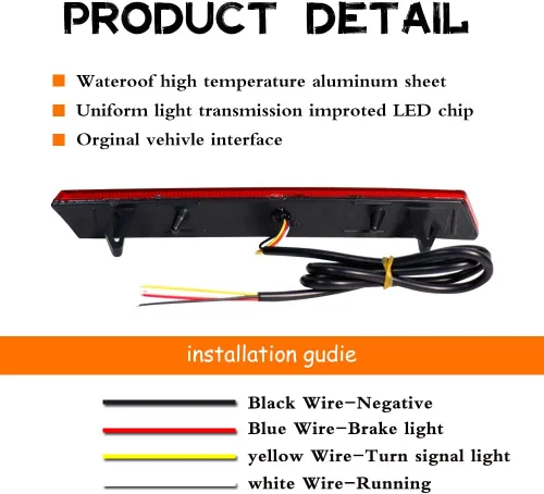 Vista 6 de 3 EN 1 LED Lente Roja Para 2013 2014 2015 2016 2017 Cadillac XTS Reflector de Parachoques Luces Traseras Señal de Giro Freno Luz de Stop