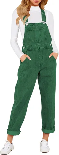 Vista 29 de luvamia - Overol de mezclilla ajustable y elástico para mujer, con pechera, jeans, pantalones, jumpsuits A1 Cody Blue