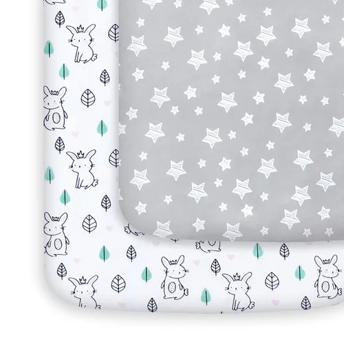 Vista 13 de Pack and Play Sheets - Juego de 2 sábanas para cuna, sábana bajera elástica para cuna, compatible con Graco Pack n Play, material suave y Dinosaurio