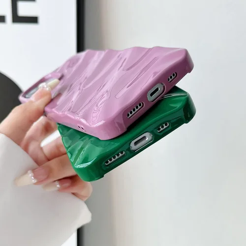 Vista 6 de Caseative Funda para iPhone 11, funda suave con forma de onda rizada con patrón de ondulación de agua (negro) Water Ripple Pattern Curly Wave