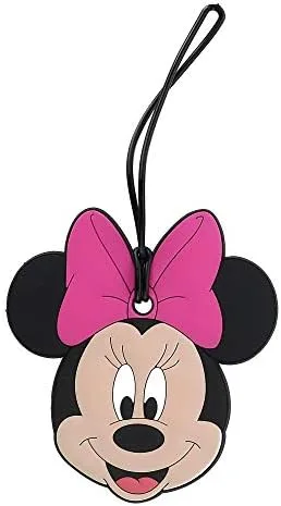 Vista 3 de Disney Minnie Mouse Face etiqueta de identificación de equipaje de viaje, Negro), JL-M6862A-BLK